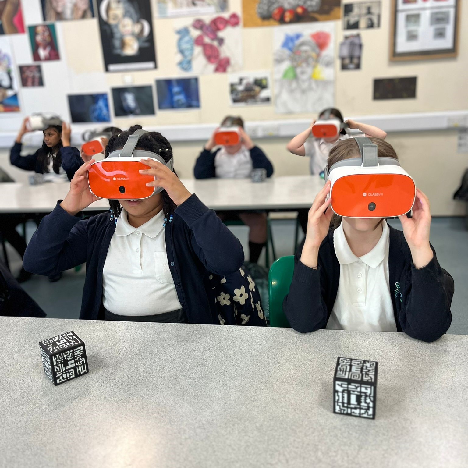 Primary School Children Using Virtual Reality Headsets