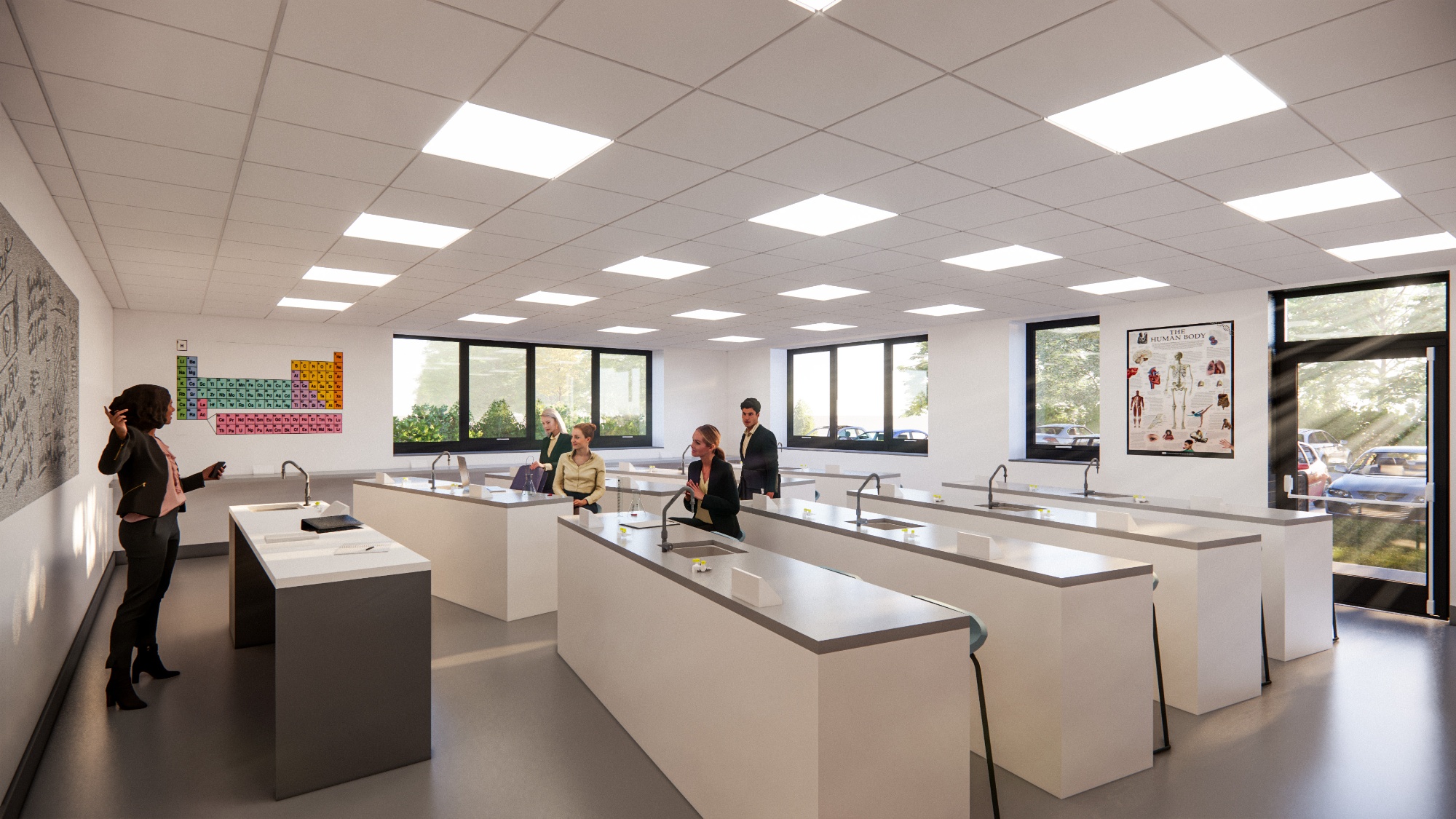 New science block at Ribston Hall - inside of of the science labs